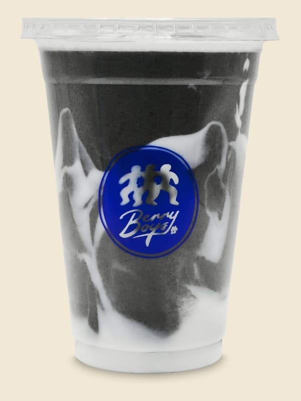 After Dark, a black and white smoothie in a Berry Boys cup